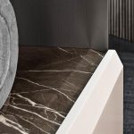 Minimalist Floating Wall Shelf Sliding Drawer Dark Wood Light Gloss Storage Unit