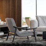 Italian Minimalist Modern Leather Black Armchair
