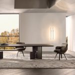 Luxury Black Marble Oval Dining Table with Sleek Geometric Base