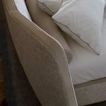 Plush Gray Fabric Bed with Wingback Headboard and Soft Upholstered Design