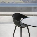 Modern Curved Brown Leather Armchair with Solid Dark Wood Legs Ergonomic Lounge Seat