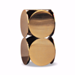 Gold-Toned Geometric Side Table with Double-Circle Design & Polished Finish