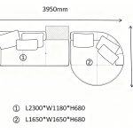 L-Shaped Modular Sofa B with Round Footstool（5 seaters）