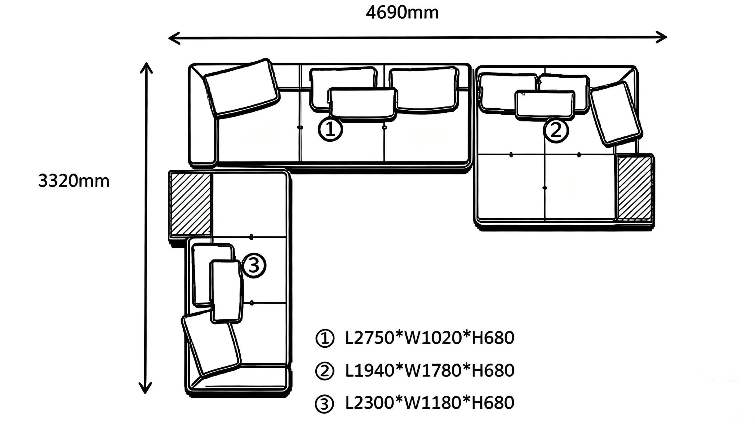 Modular Sofa A(8 seaters)