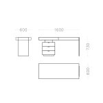 Modern Minimalist Floating Desk with 3 Drawer Storage Cabinet Dark Wood Black Gloss Finish