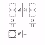 Gold-Toned Geometric Side Table with Double-Circle Design & Polished Finish