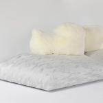Sculptural Bear Sofa with Furry Backrest and Ice Textured Base