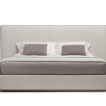 Minimalist Upholstered Bed with Tall Padded Headboard