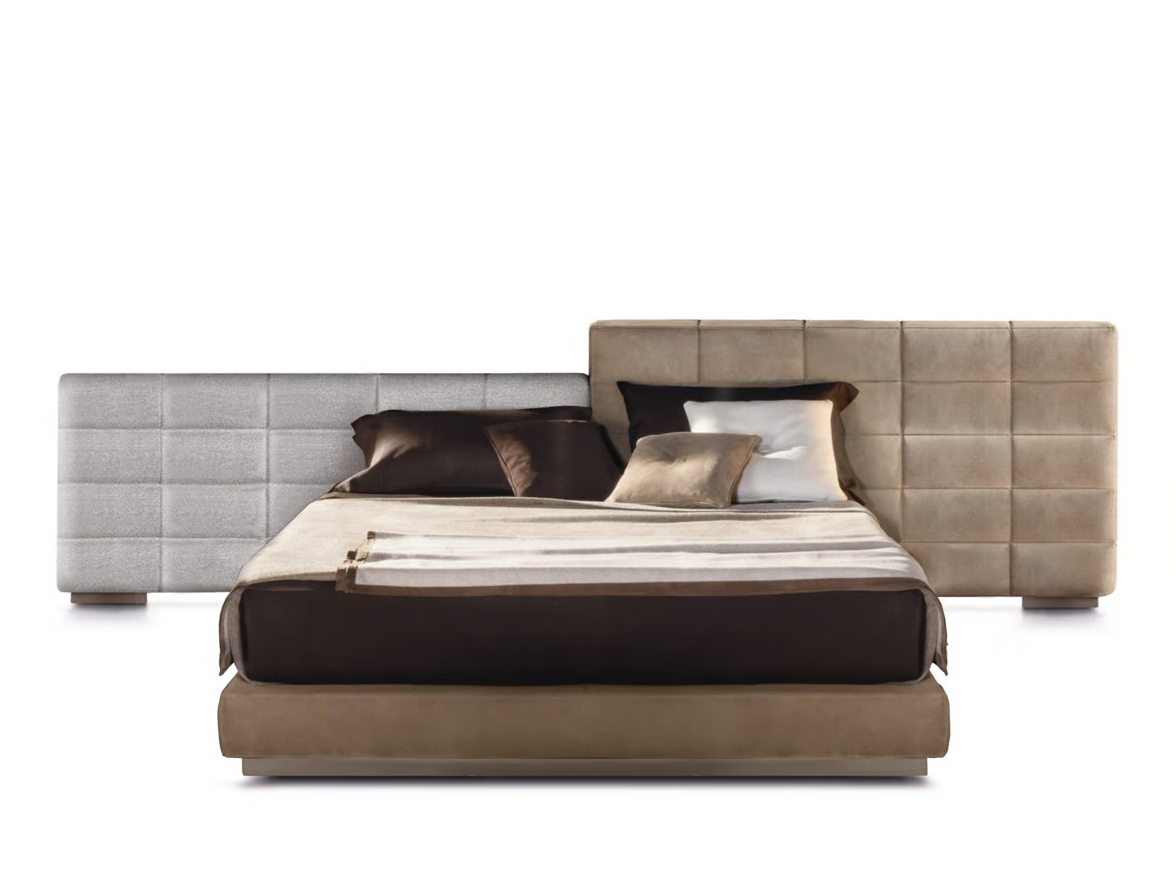 Modular Tufted Upholstered Bed Modern Panel Headboard Design