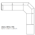 Luxury Modular Sofa Curved Wood Base Brass Accents Goose Down Cushions