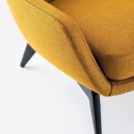 Luxury Armchair with Defining Leather Belt and Brandy Polished Aluminum Base