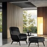 Curved Backrest Armchair with Signature Leather Strap and Anti-Fingerprint Finish