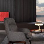 Curved Backrest Armchair with Signature Leather Strap and Anti-Fingerprint Finish