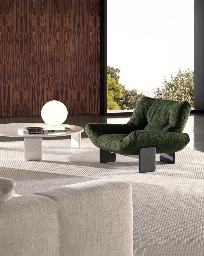 Luxury Armchair with Goose Down Quilting and Removable Leather Upholstery