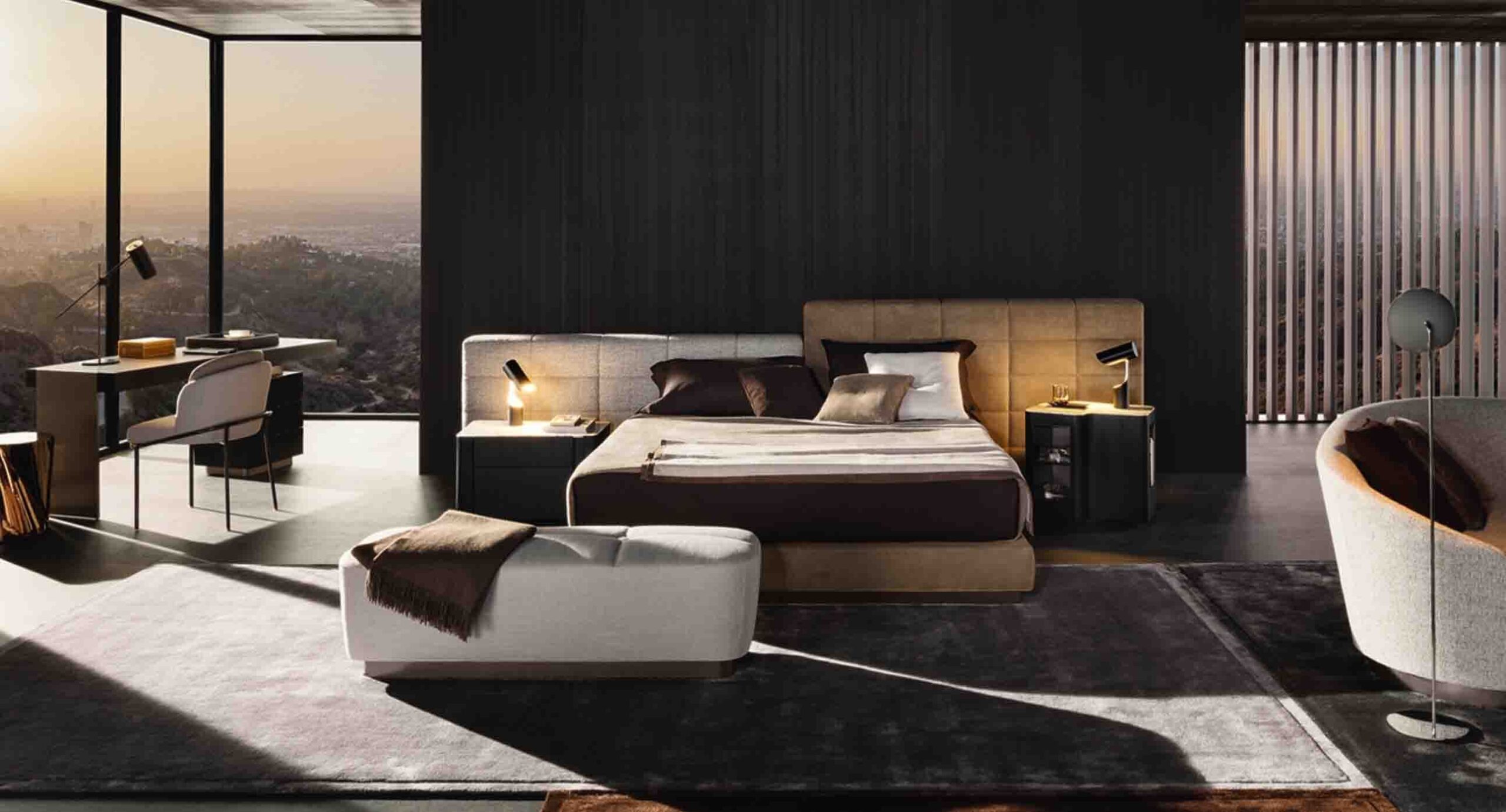 Modular Tufted Upholstered Bed Modern Panel Headboard Design