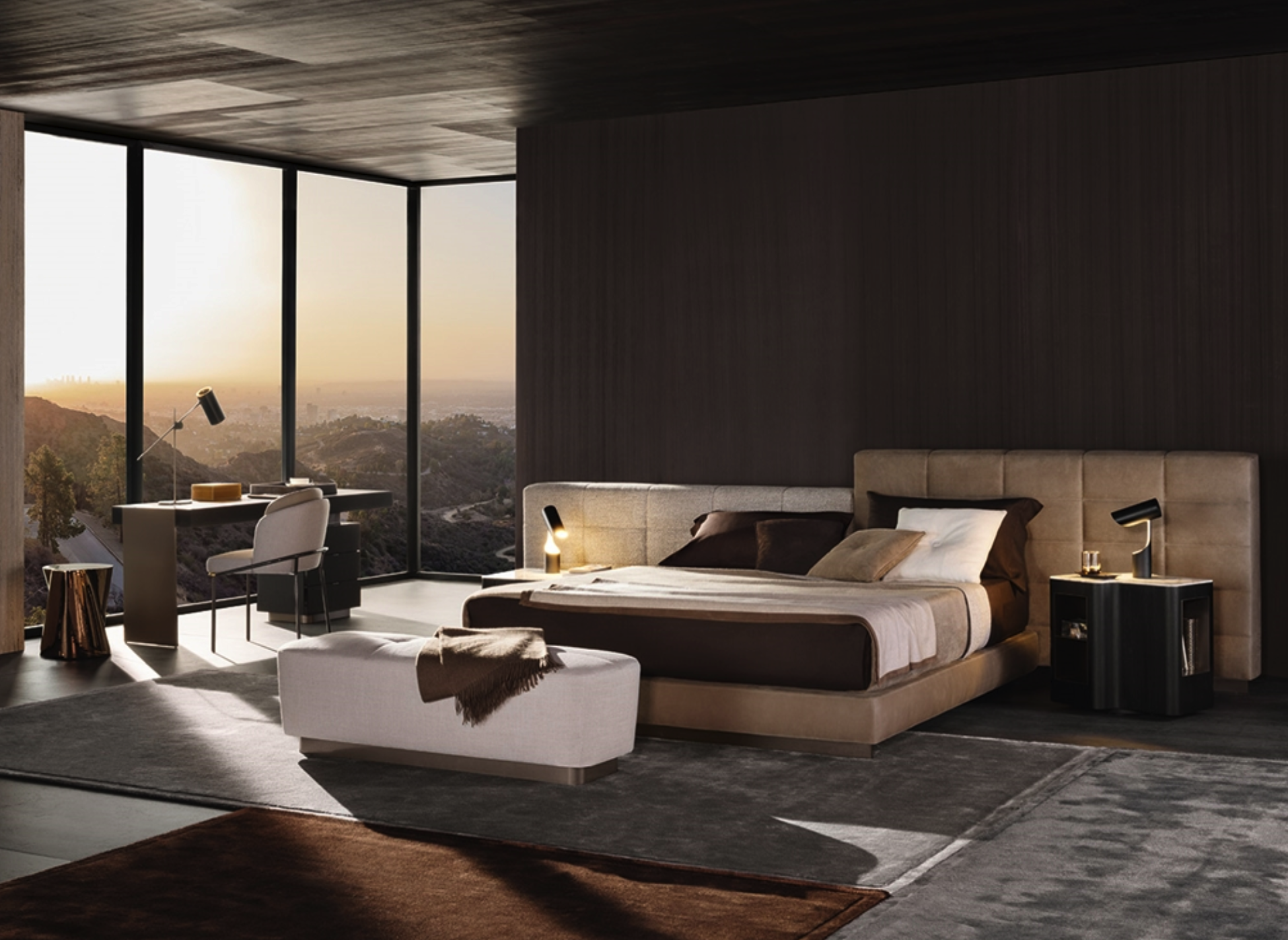 Modular Tufted Upholstered Bed Modern Panel Headboard Design