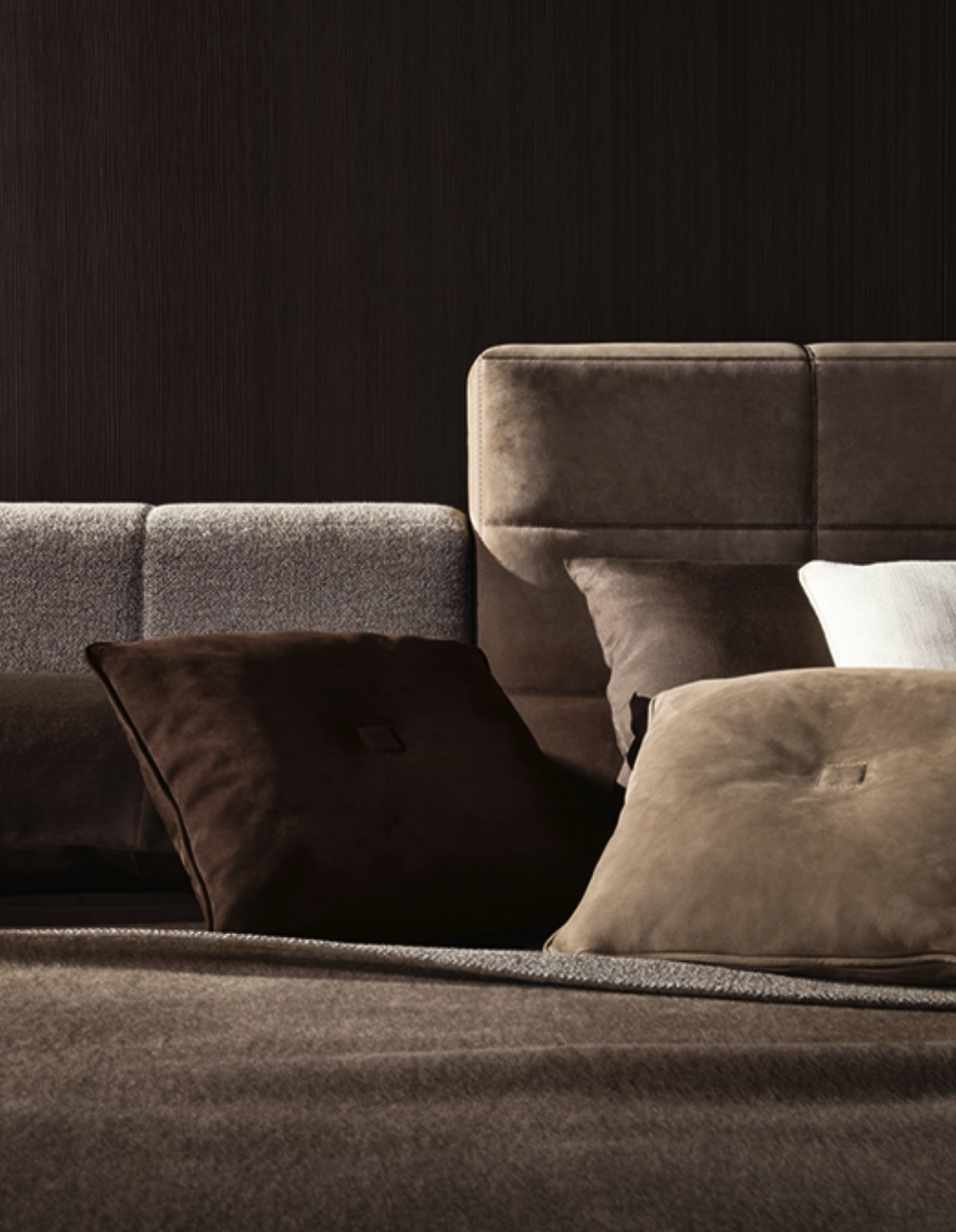 Modular Tufted Upholstered Bed Modern Panel Headboard Design