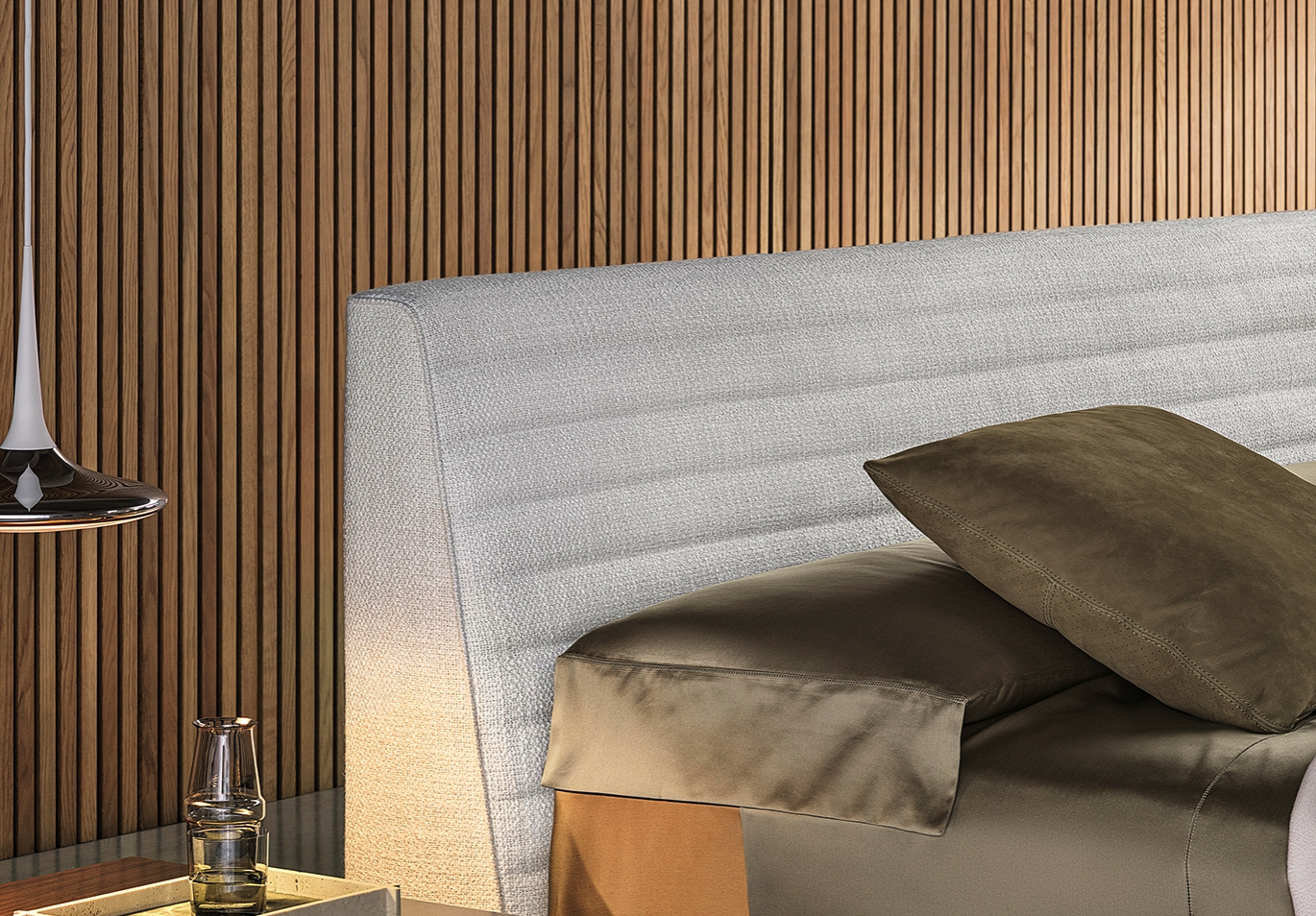 Minimalist Channeled Fabric Daybed Modern Upholstered Bed