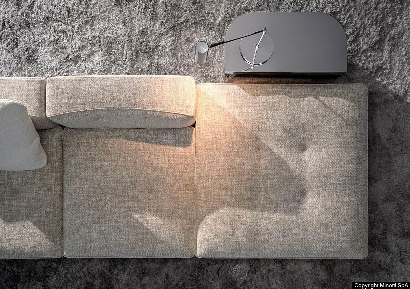 Floating Modular Sofa with Certified Goose Down Cushions and Couture Stitching