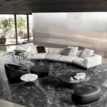 Floating Modular Sofa with Certified Goose Down Cushions and Couture Stitching