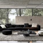 Floating Modular Sofa with Certified Goose Down Cushions and Couture Stitching