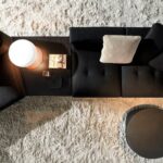 Floating Modular Sofa with Certified Goose Down Cushions and Couture Stitching