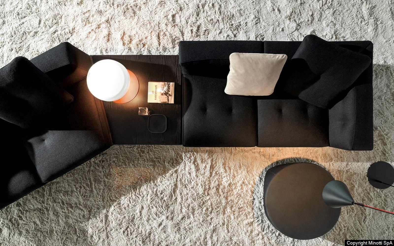 Floating Modular Sofa with Certified Goose Down Cushions and Couture Stitching