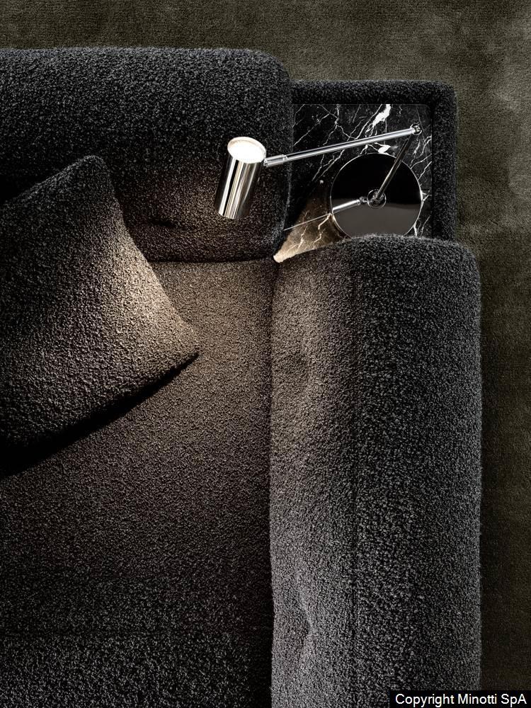 Marble Tabletops and Bronze Metal Base Modular Sofa