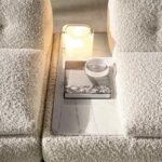 Marble Tabletops and Bronze Metal Base Modular Sofa