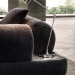 Marble Tabletops and Bronze Metal Base Modular Sofa