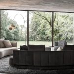 Eco-Leather Piping and 360° Swivel Base Sofa