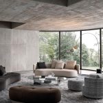 Eco-Leather Piping and 360° Swivel Base Sofa