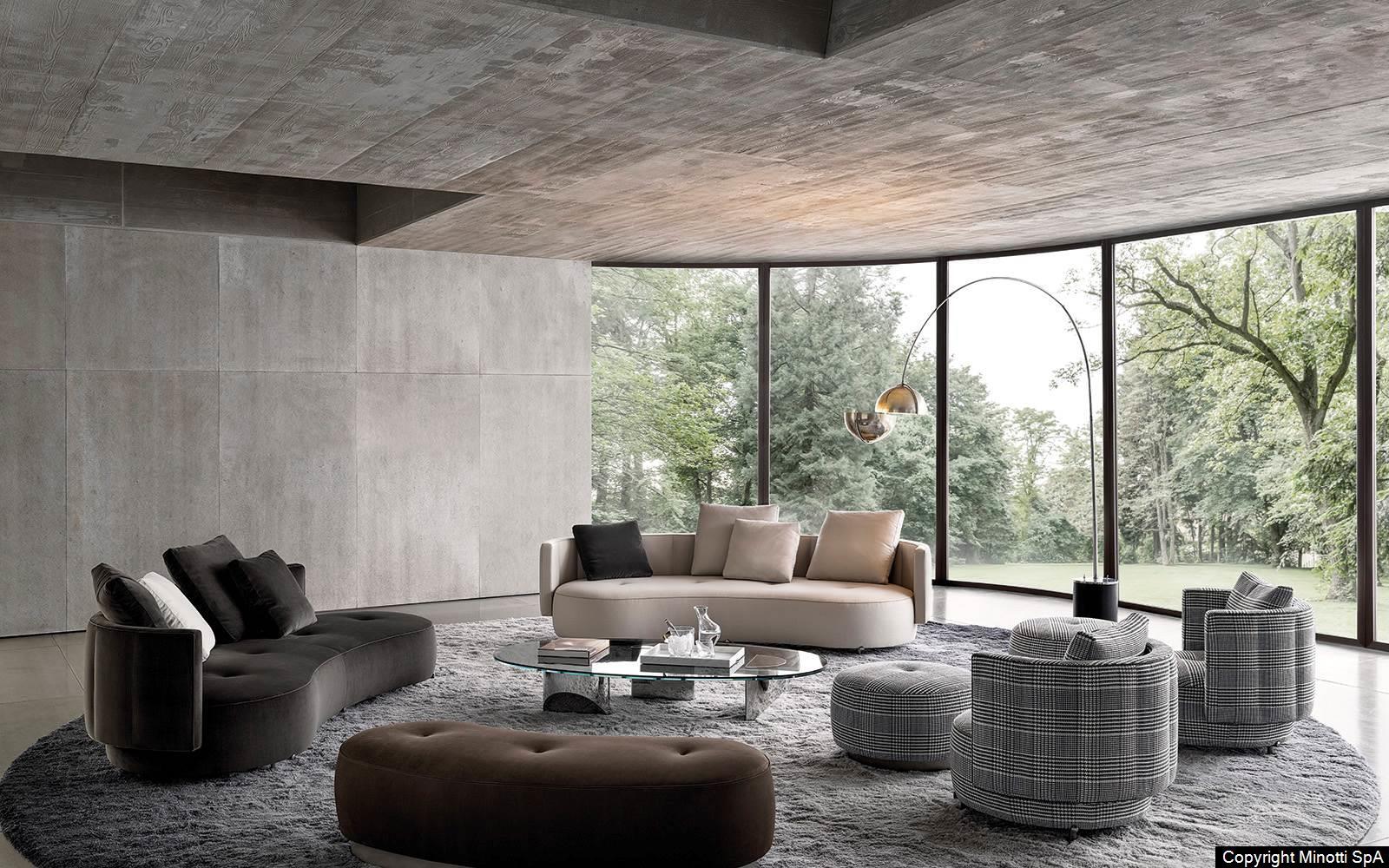 Eco-Leather Piping and 360° Swivel Base Sofa