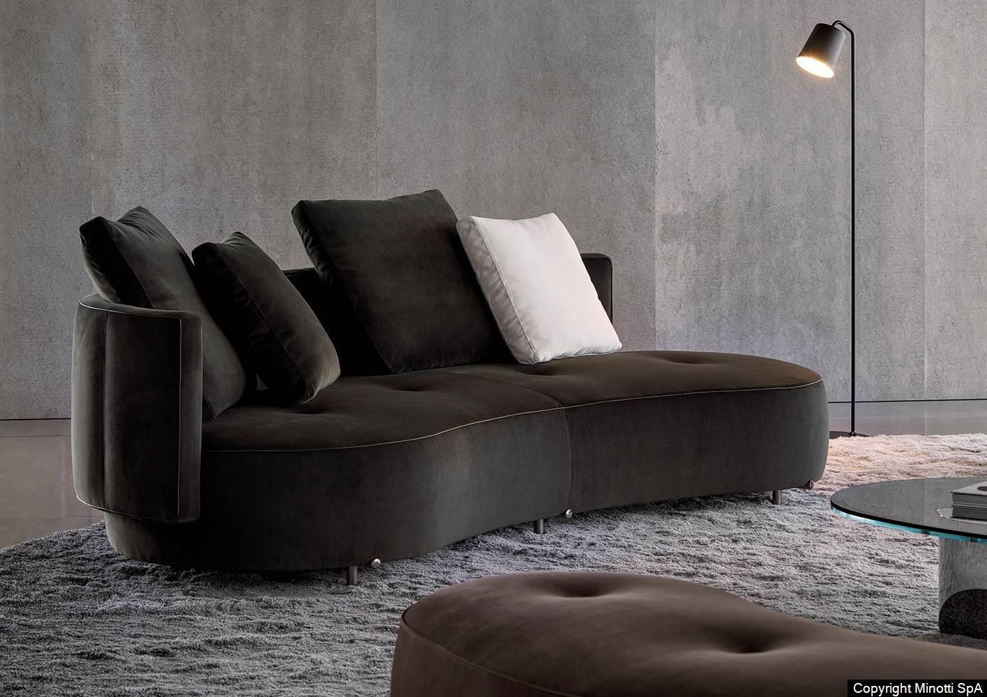 Eco-Leather Piping and 360° Swivel Base Sofa