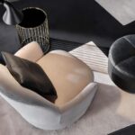 Luxury Swivel Brown Armchair with Goose Down Cushions and Bronze Metal Base