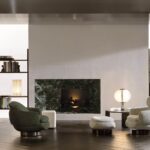 Modern Swivel Green Armchair with Temperature Sensitive Seat and Removable Upholstery