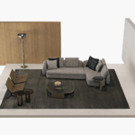 Sofa System with Customizable Upholstery and Coordinated Coffee Tables