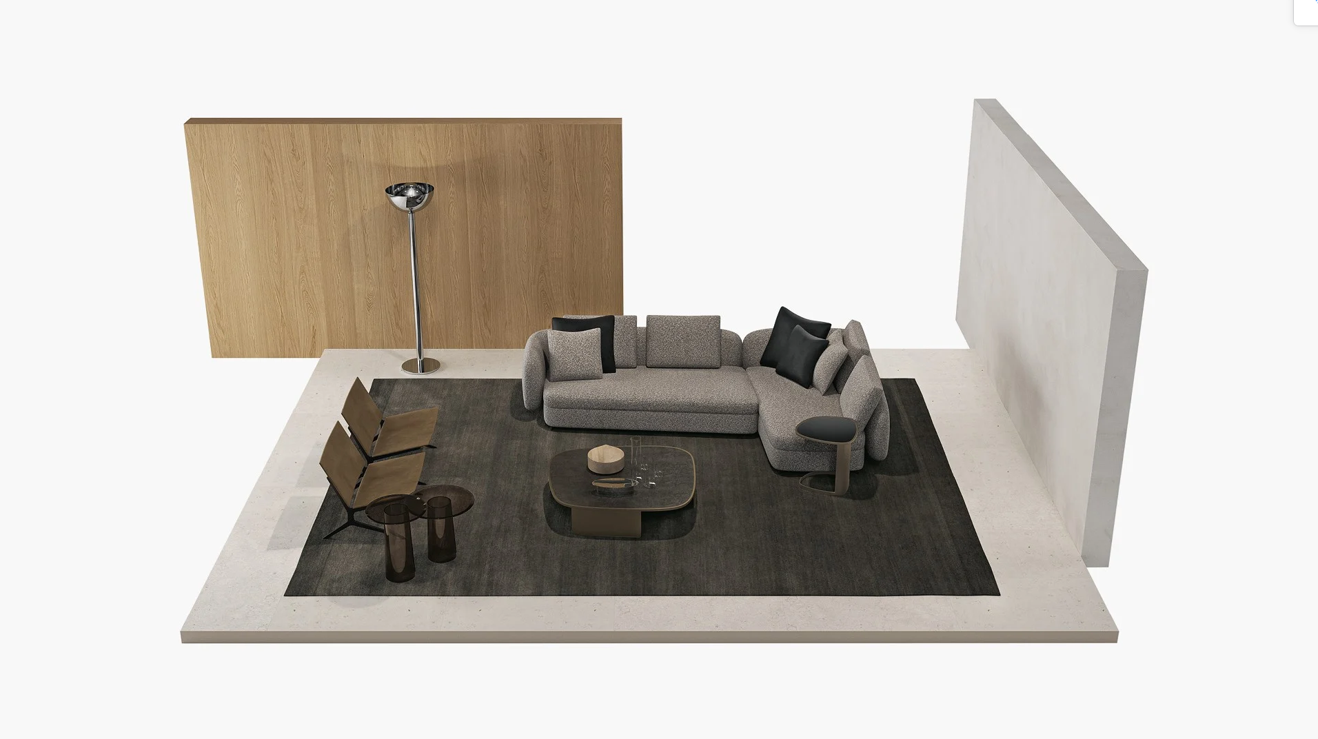 Sofa System with Customizable Upholstery and Coordinated Coffee Tables