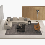 Sofa System with Customizable Upholstery and Coordinated Coffee Tables