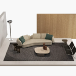 Sofa System with Customizable Upholstery and Coordinated Coffee Tables