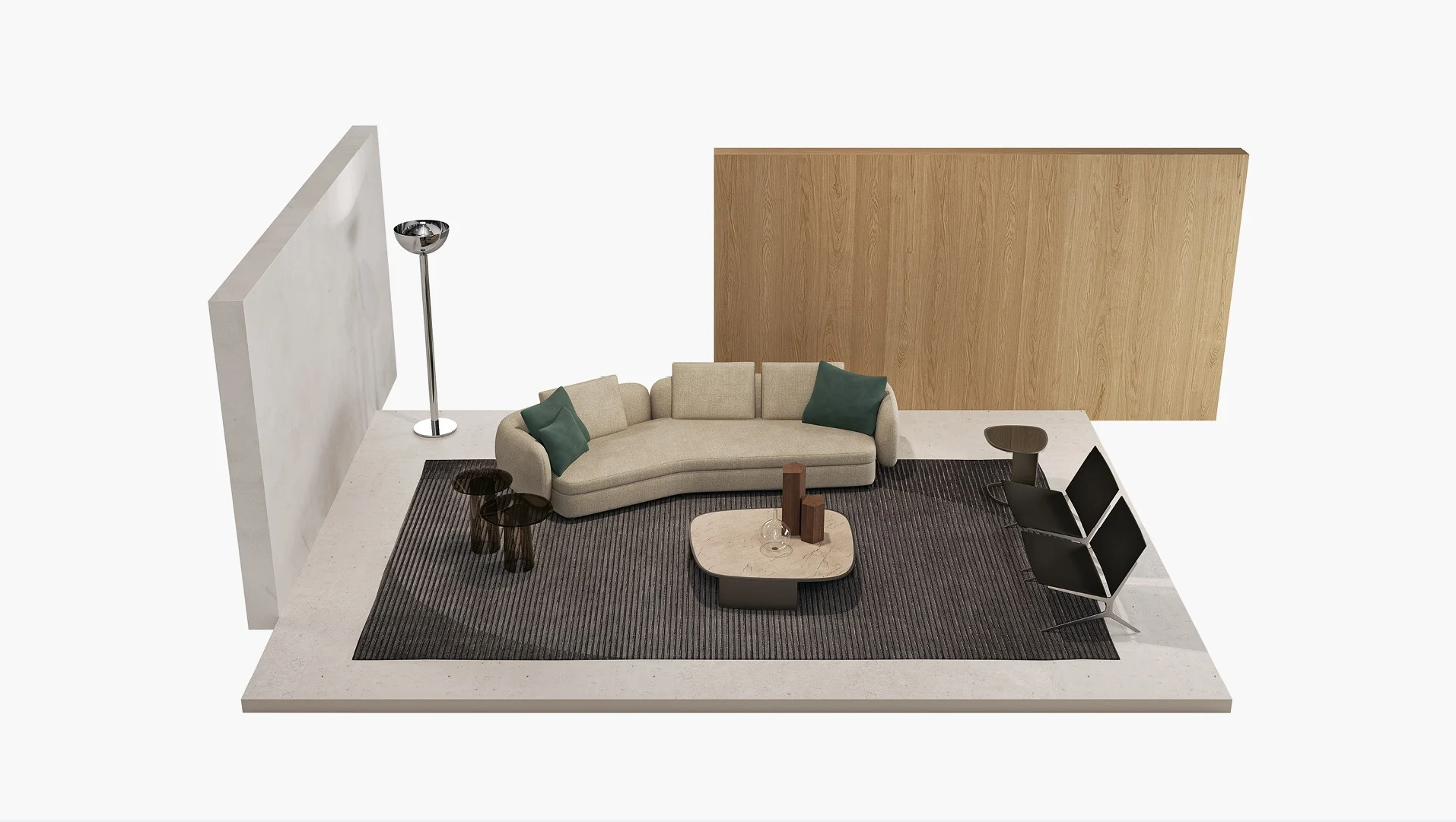 Sofa System with Customizable Upholstery and Coordinated Coffee Tables