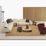 Sofa System with Customizable Upholstery and Coordinated Coffee Tables