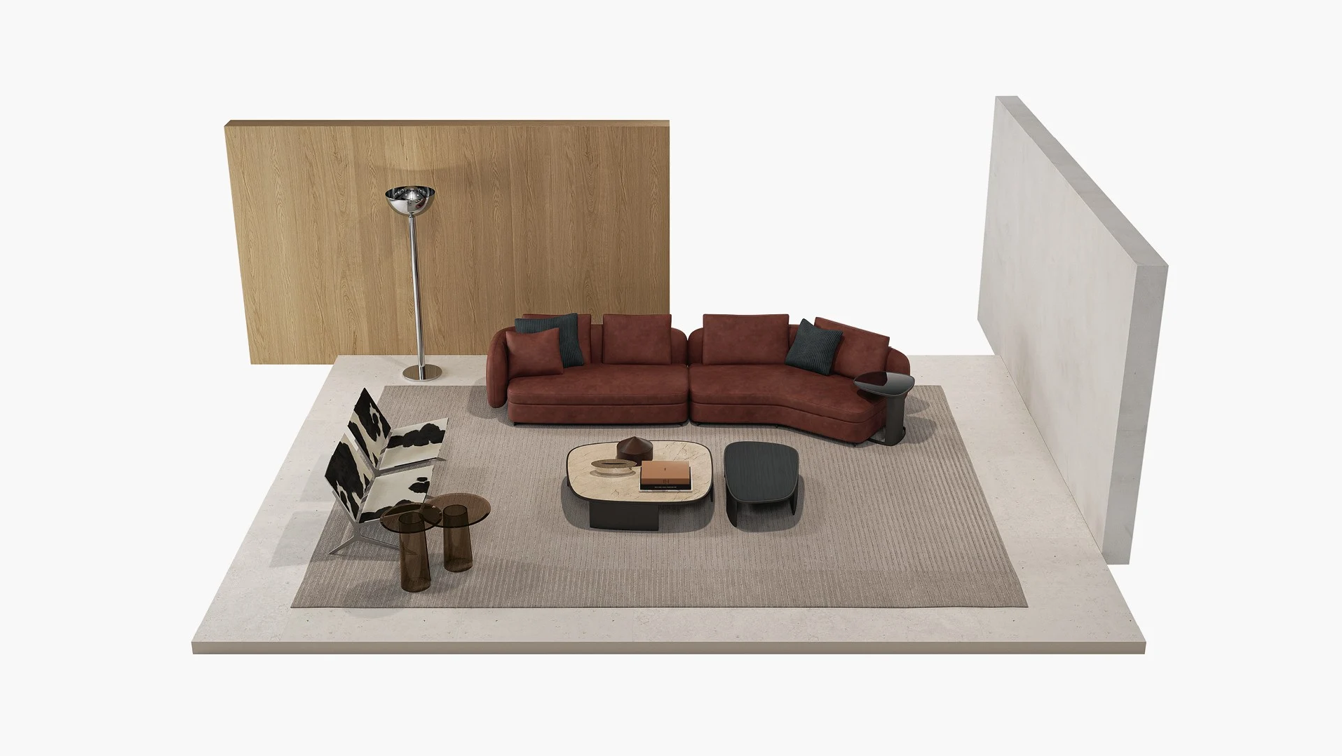 Sofa System with Customizable Upholstery and Coordinated Coffee Tables