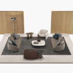 Sofa System with Customizable Upholstery and Coordinated Coffee Tables