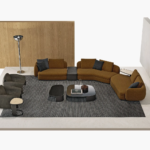 Sofa System with Customizable Upholstery and Coordinated Coffee Tables