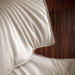 Natural Full Grain Aniline Leather Developing Patina Blue Armchair with footrest