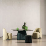 Cozy Beige Curved Back Accent Chair Plush Upholstered Modern Lounge Seat