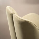 Cozy Beige Curved Back Accent Chair Plush Upholstered Modern Lounge Seat