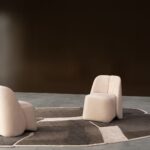 Cozy Beige Curved Back Accent Chair Plush Upholstered Modern Lounge Seat