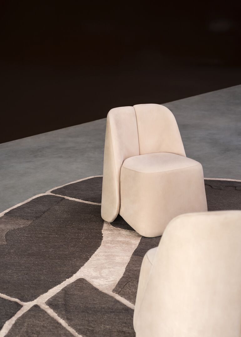 Cozy Beige Curved Back Accent Chair Plush Upholstered Modern Lounge Seat